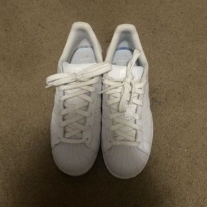white adidas super stars